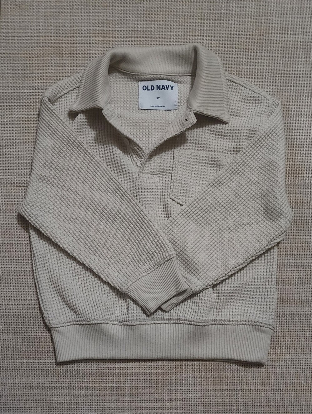 Old Navy Beige Waffle Knit Pullover